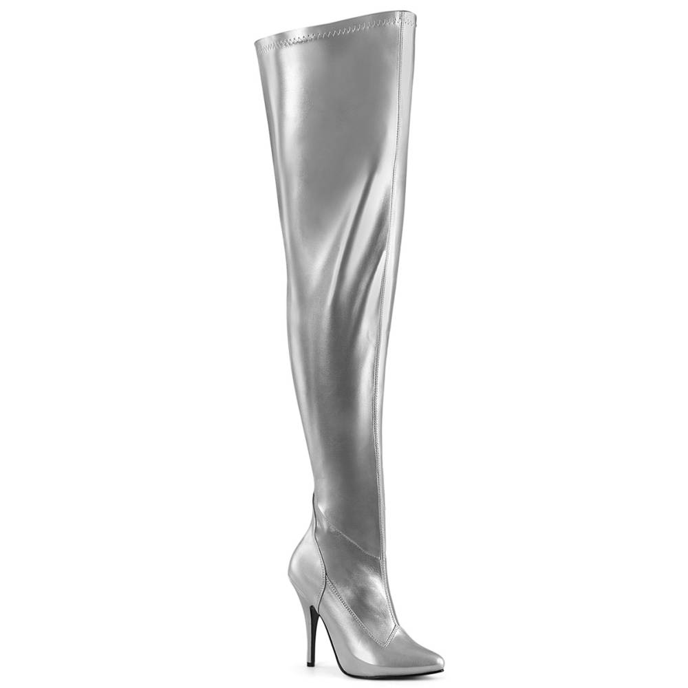 Pleaser - SEDUCE3000WC Bottes cuissardes à plateforme - Couleur argent Product image